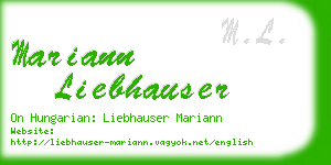 mariann liebhauser business card